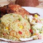 Coconut Rice Combo(With Protein Fish/Meat And Fried Plantain